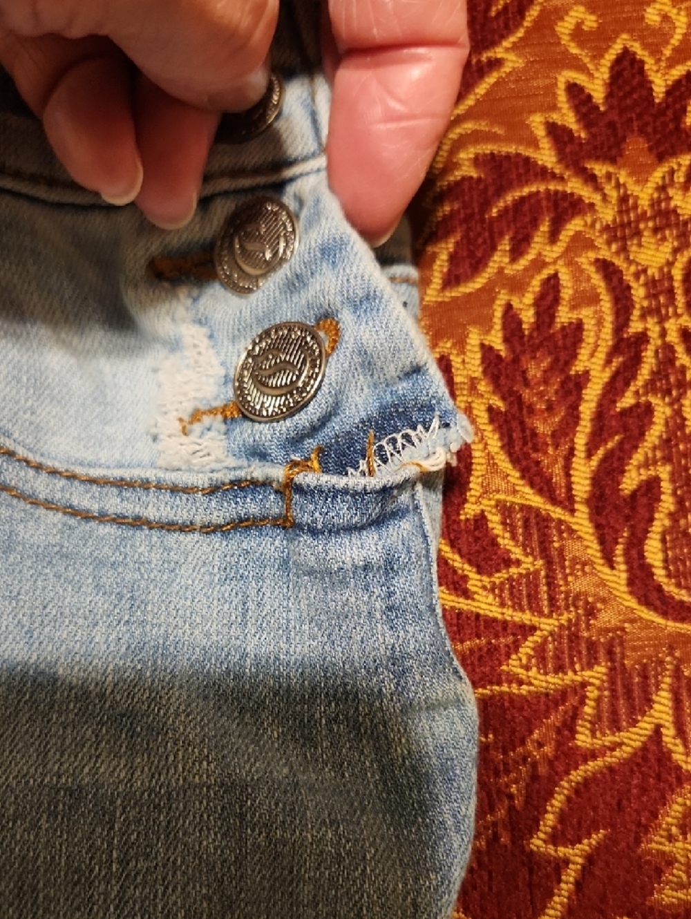 Cello Light Blue Distressed Skinny Denim Overalls, Small - Picture 13 of 14